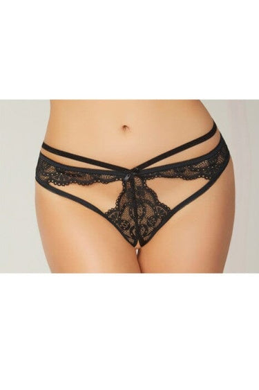 Galloon Lace Open Crotch Panty Knickers & Thongs Seven Til Midnight (Kevco)